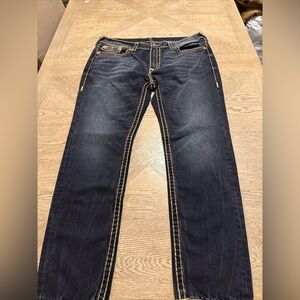 True Religion Men's Jeans Size 40 Black Rocco Relaxed Skinny